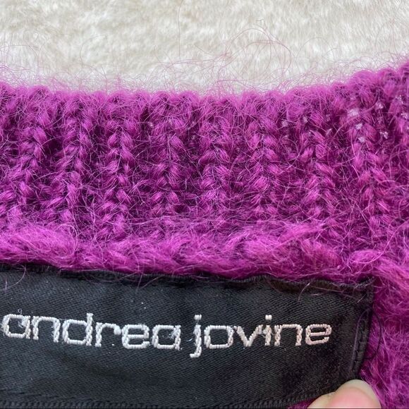 Andrea Jovine Purple Crew Neck Oversized Sweater Size Large - Picture 3 of 7